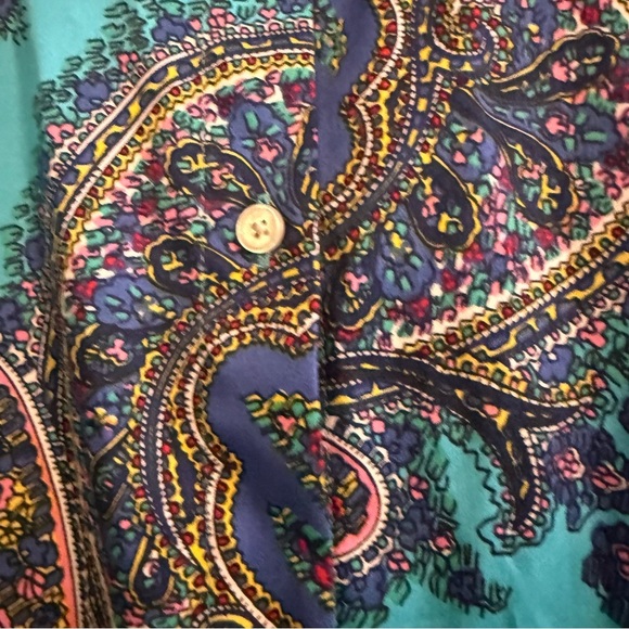 Talbots Top Womens Extra Large Paisley Button Front Mature Art Artsy Ladies - Picture 4 of 10